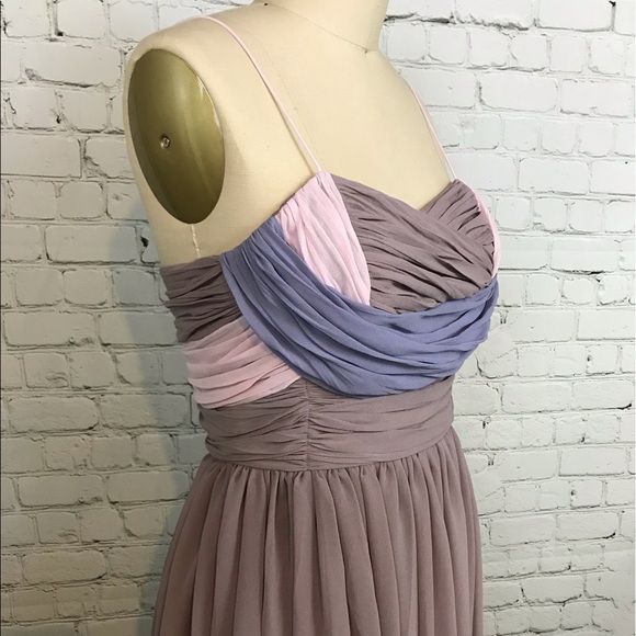 ASOS Dresses Asos Pastel Ruched Sheer Chiffon Cocktail Dress 4